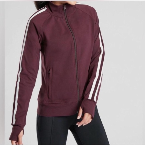 Athleta Circa Track Jacket, Antique Burgundy SIZE M. - Picture 1 of 8